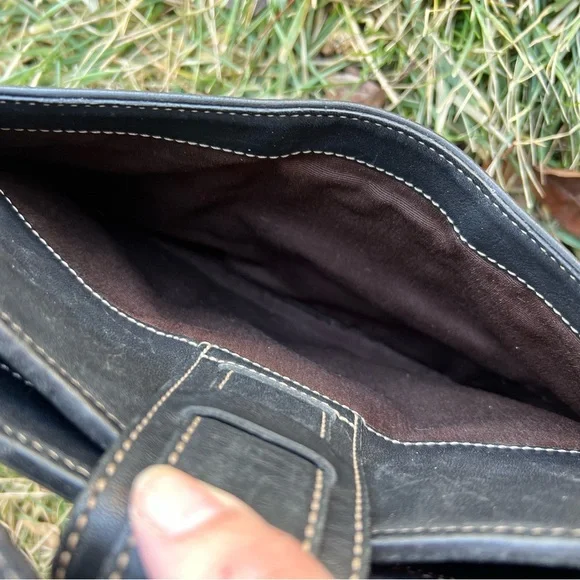 Coach Hampton Black Leather Shoulder Bag ๐ค Y2K - Picture 13 of 16